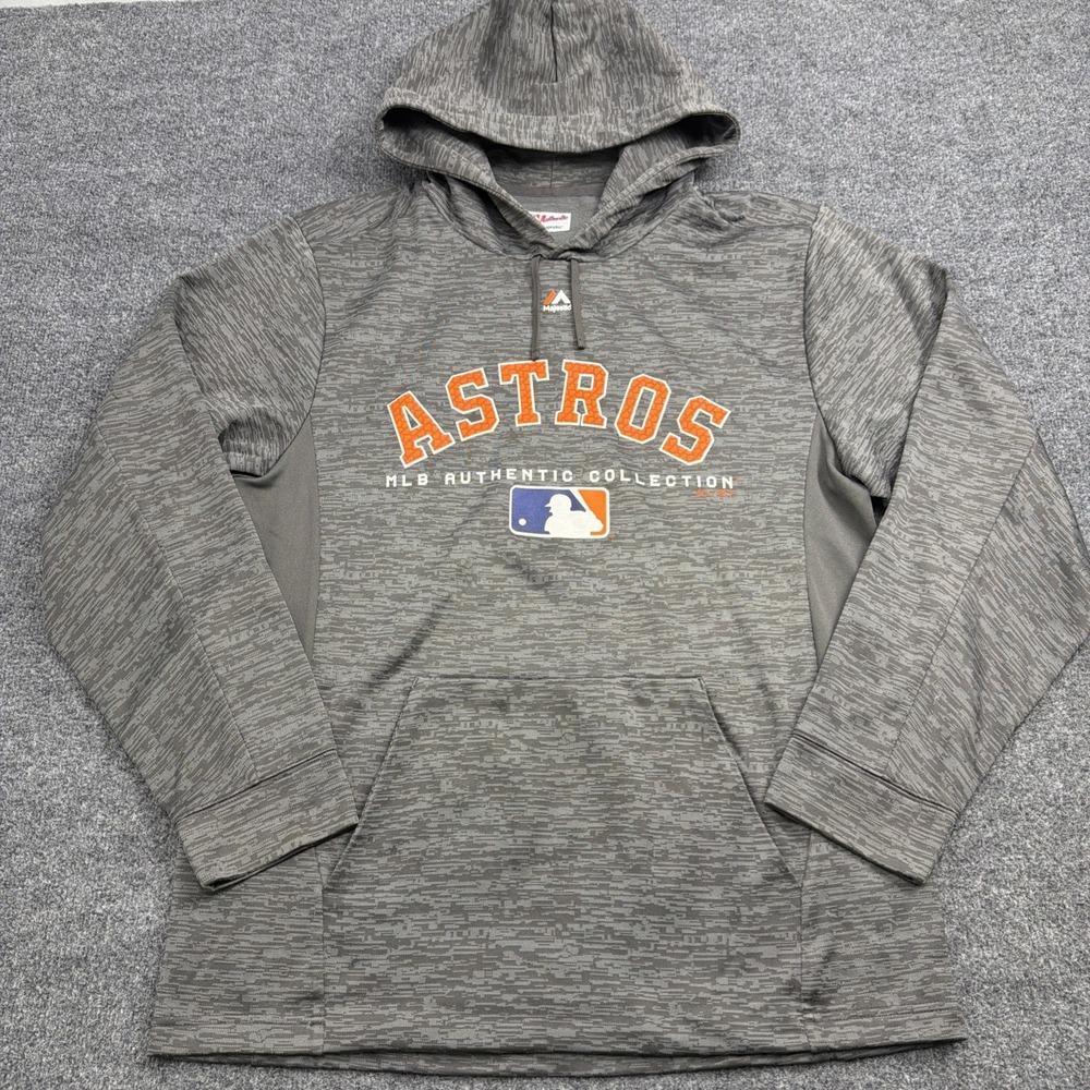 Majestic MLB Astros Men's Size Medium Blue Athletic Collection Pullover Hoodie